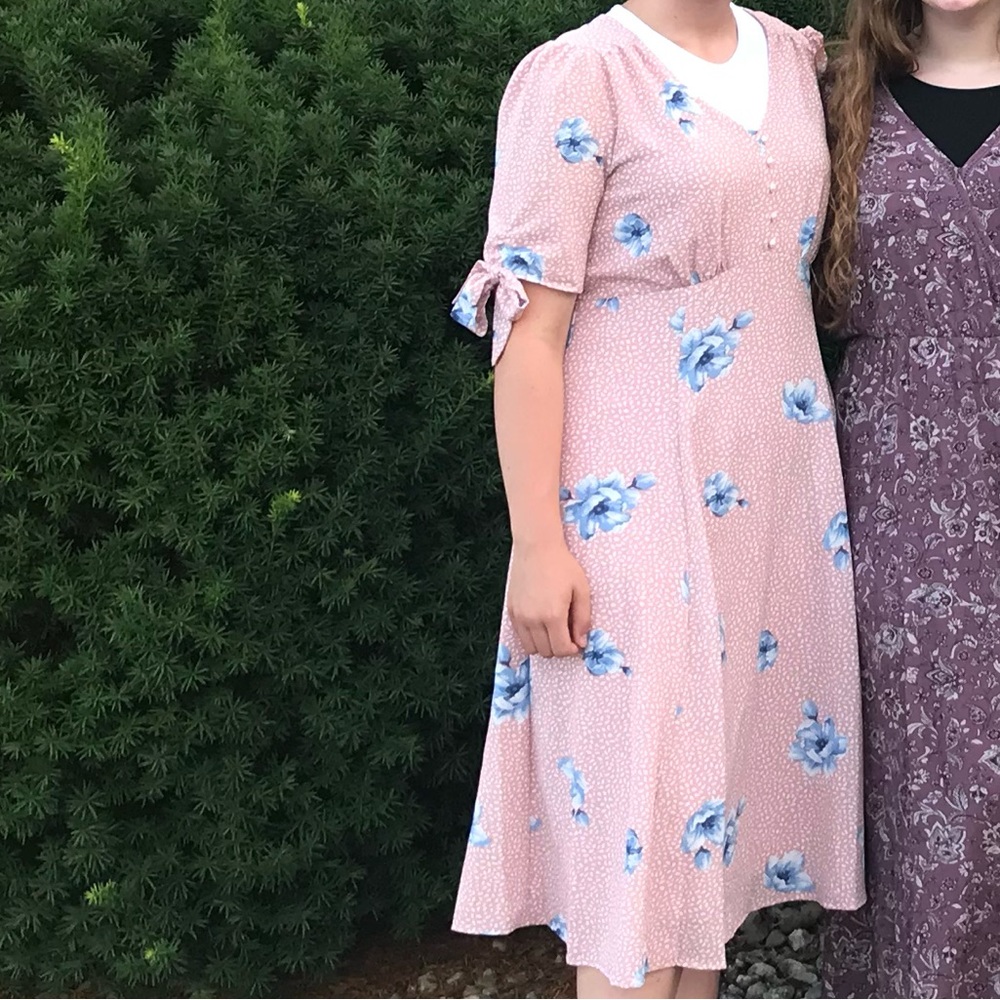 Pink midi dress